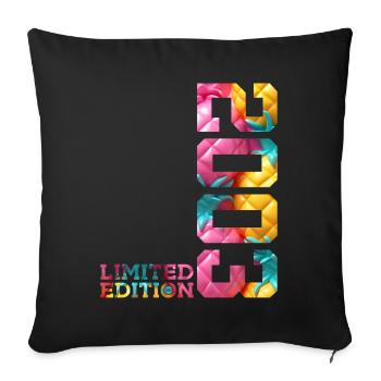 23RD BIRTHDAY LIMITED EDITION 2003 - Sofa pillowcase 17,3'' x 17,3'' (45 x 45 cm) - black - Front