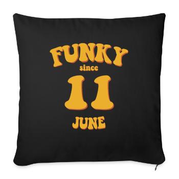Funky Birthday: Juin 2011 - Flower Power - Housse de coussin décorative 45 x 45 cm - noir - Devant