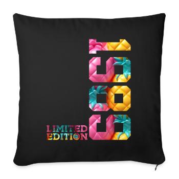 37TH BIRTHDAY LIMITED EDITION 1989 - Sofa pillowcase 17,3'' x 17,3'' (45 x 45 cm) - black - Front