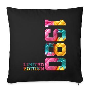 46TH BIRTHDAY LIMITED EDITION 1980 - Sofa pillowcase 17,3'' x 17,3'' (45 x 45 cm) - black - Front