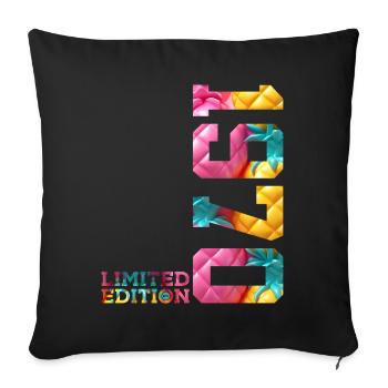 56TH BIRTHDAY LIMITED EDITION 1970 - Sofa pillowcase 17,3'' x 17,3'' (45 x 45 cm) - black - Front