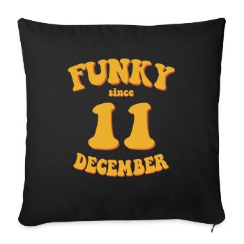 Funky Anniversaire: Décembre 2011 - Flower Power - Housse de coussin décorative 45 x 45 cm - noir - Devant
