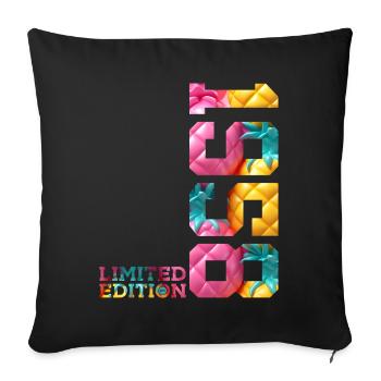 68TH BIRTHDAY LIMITED EDITION 1958 - Sofa pillowcase 17,3'' x 17,3'' (45 x 45 cm) - black - Front
