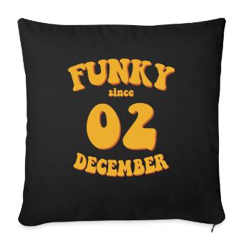 Funky Birthday: December 2002 - Flower Power - Sofa pillowcase 17,3'' x 17,3'' (45 x 45 cm) - black - Front