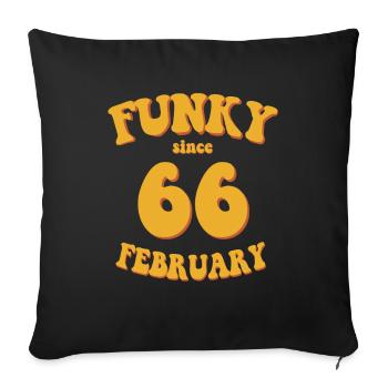 Funky Birthday: Février 1966 - Flower Power - Housse de coussin décorative 45 x 45 cm - noir - Devant