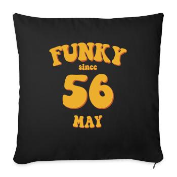 Funky Birthday: Mai 1956 - Flower Power - Housse de coussin décorative 45 x 45 cm - noir - Devant