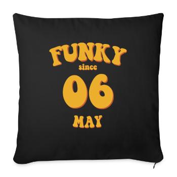 Funky Birthday: May 2006 - Flower Power - Sofa pillowcase 17,3'' x 17,3'' (45 x 45 cm) - black - Front