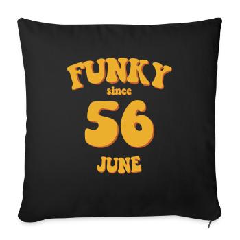 Funky Birthday: Juin 1956 - Flower Power - Housse de coussin décorative 45 x 45 cm - noir - Devant