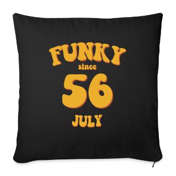 Funky Birthday: Juillet 1956 - Flower Power - Housse de coussin décorative 45 x 45 cm - noir - Devant