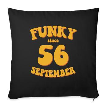 Funky Birthday: Septembre 1956 - Flower Power - Housse de coussin décorative 45 x 45 cm - noir - Devant