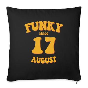 Funky Birthday: August 2017 - Flower Power - Sofa pillowcase 17,3'' x 17,3'' (45 x 45 cm) - black - Front