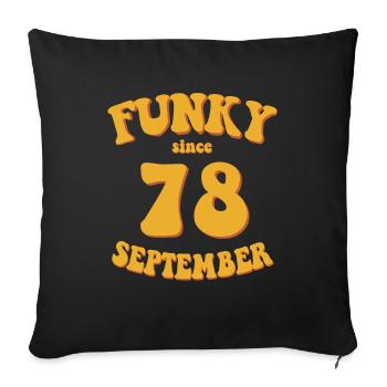 Funky Birthday: September 1978 - Flower Power - Sofa pillowcase 17,3'' x 17,3'' (45 x 45 cm) - black - Front