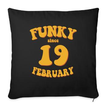 Funky Anniversaire: Février 2019 - Flower Power - Housse de coussin décorative 45 x 45 cm - noir - Devant
