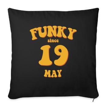 Funky Anniversaire: Mai 2019 - Flower Power - Housse de coussin décorative 45 x 45 cm - noir - Devant