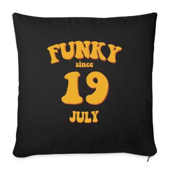 Funky Anniversaire: Juillet 2019 - Flower Power - Housse de coussin décorative 45 x 45 cm - noir - Devant