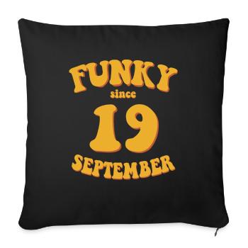 Funky Anniversaire: Septembre 2019 - Flower Power - Housse de coussin décorative 45 x 45 cm - noir - Devant