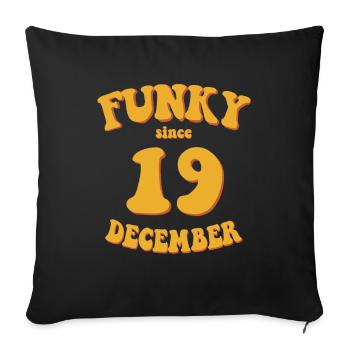 Funky Anniversaire: Décembre 2019 - Flower Power - Housse de coussin décorative 45 x 45 cm - noir - Devant