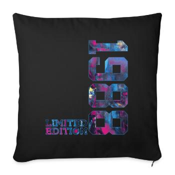 38TH BIRTHDAY 38 YEARS LIMITED EDITION 1988 - Sofa pillowcase 17,3'' x 17,3'' (45 x 45 cm) - black - Front
