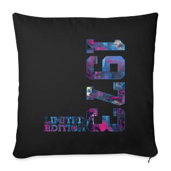 53RD BIRTHDAY 53 YEARS LIMITED EDITION 1973 - Sofa pillowcase 17,3'' x 17,3'' (45 x 45 cm) - black - Front