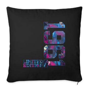 65TH BIRTHDAY 65 YEARS LIMITED EDITION 1961 - Sofa pillowcase 17,3'' x 17,3'' (45 x 45 cm) - black - Front