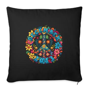 Flower Power Hippie Geburstag - Dezember 2013 - Sofakissenbezug 45 x 45 cm - Schwarz - Vorne