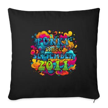 Funky Birthday: Septembre 2011 - Psychadelic - Housse de coussin décorative 45 x 45 cm - noir - Devant