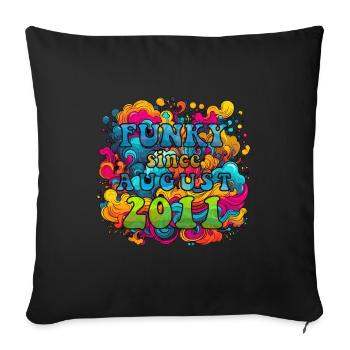 Funky Birthday: Août 2011 - Psychadelic - Housse de coussin décorative 45 x 45 cm - noir - Devant