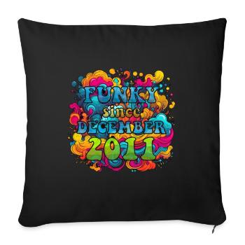 Funky Birthday: Décembre 2011 - Psychadelic - Housse de coussin décorative 45 x 45 cm - noir - Devant