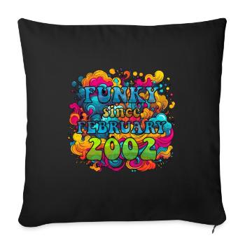 Funky Birthday: February 2002 - Psychadelic - Sofa pillowcase 17,3'' x 17,3'' (45 x 45 cm) - black - Front