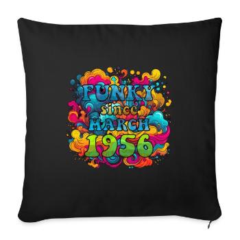 Funky Birthday: Mars 1956 - Psychadelic - Housse de coussin décorative 45 x 45 cm - noir - Devant