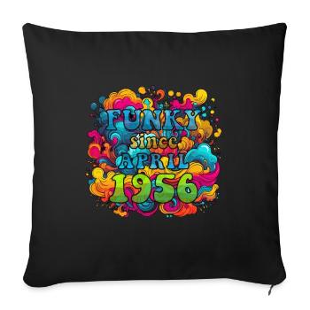 Funky Birthday: Avril 1956 - Psychadelic - Housse de coussin décorative 45 x 45 cm - noir - Devant
