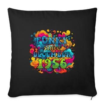 Funky Birthday: Décembre 1956 - Psychadelic - Housse de coussin décorative 45 x 45 cm - noir - Devant