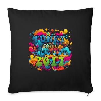 Funky Birthday: August 2017 - Psychadelic - Sofa pillowcase 17,3'' x 17,3'' (45 x 45 cm) - black - Front