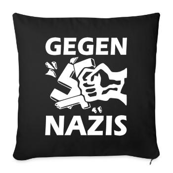 Gegen nazis faust - Sofakissenbezug 45 x 45 cm - Schwarz - Vorne