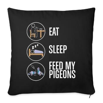 Feed My Pigeons Design for Pigeon Lovers - Sofa pillowcase 17,3'' x 17,3'' (45 x 45 cm) - black - Front