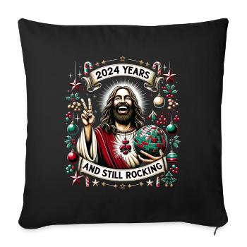 Jesus Christus Birthday Boy Ugly Christmas - Sofakissenbezug 45 x 45 cm - Schwarz - Vorne