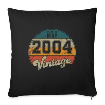 Vintage Geburtstag - Mai 2004 - Geschenkidee - Sofakissenbezug 45 x 45 cm - Schwarz - Vorne