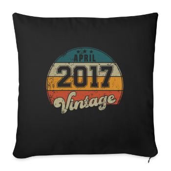 Vintage Geburtstag - April 2017 - Geschenkidee - Sofakissenbezug 45 x 45 cm - Schwarz - Vorne