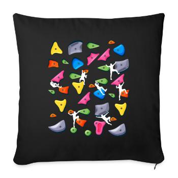 Klettern - Bouldern Boulder - Sofakissenbezug 45 x 45 cm - Schwarz - Vorne
