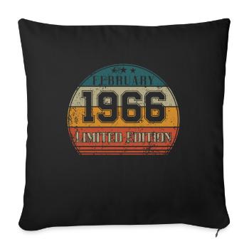 Anniversaire - Edition Limitée Février 1966 - Housse de coussin décorative 45 x 45 cm - noir - Devant