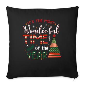 C’est la période la plus merveilleuse de l’année - Housse de coussin décorative 45 x 45 cm - noir - Devant