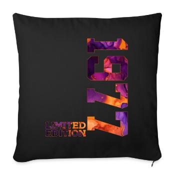 49TH BIRTHDAY 49 YEARS LIMITED EDITION 1977 - Sofa pillowcase 17,3'' x 17,3'' (45 x 45 cm) - black - Front