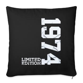 52ND BIRTHDAY LIMITED EDITION 1974 - Sofa pillowcase 17,3'' x 17,3'' (45 x 45 cm) - black - Front