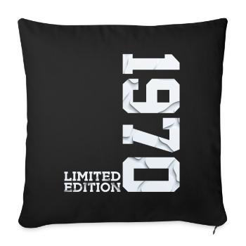 56TH BIRTHDAY LIMITED EDITION 1970 - Sofa pillowcase 17,3'' x 17,3'' (45 x 45 cm) - black - Front