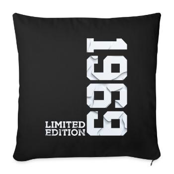 57TH BIRTHDAY LIMITED EDITION 1969 - Sofa pillowcase 17,3'' x 17,3'' (45 x 45 cm) - black - Front
