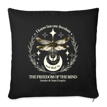 Freedom quote design in ivory for book lovers - Sofa pillowcase 17,3'' x 17,3'' (45 x 45 cm) - black - Front