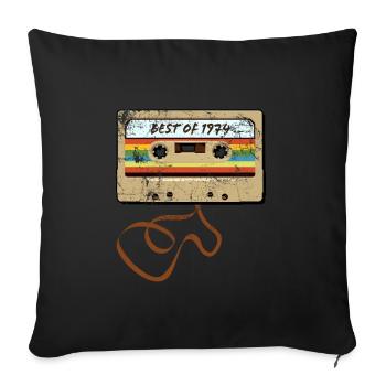 Le meilleur de 1974 - Geburtstag, Kassette - Housse de coussin décorative 45 x 45 cm - noir - Devant