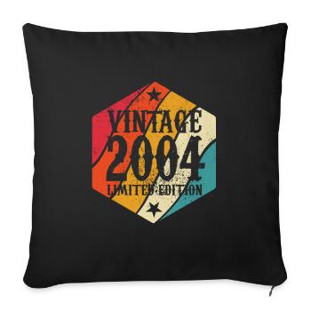 Cadeau d’anniversaire 2004 en édition limitée - Housse de coussin décorative 45 x 45 cm - noir - Devant