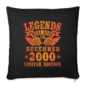 Les légendes sont nées en décembre 2000 Anniversaire - Housse de coussin décorative 45 x 45 cm - noir - Devant