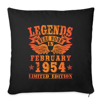 Legends sont nés en Février 1954 Anniversaire - Housse de coussin décorative 45 x 45 cm - noir - Devant